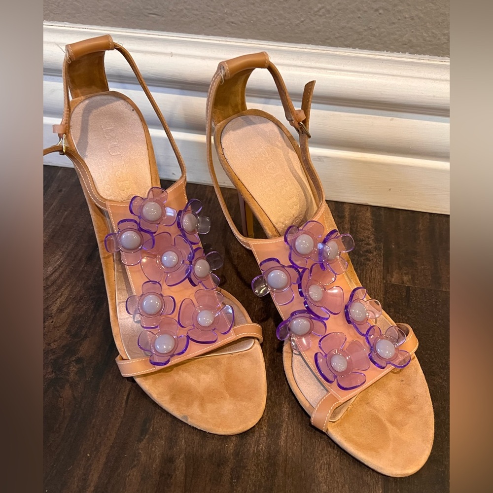 Floral Burberry heel sandals
